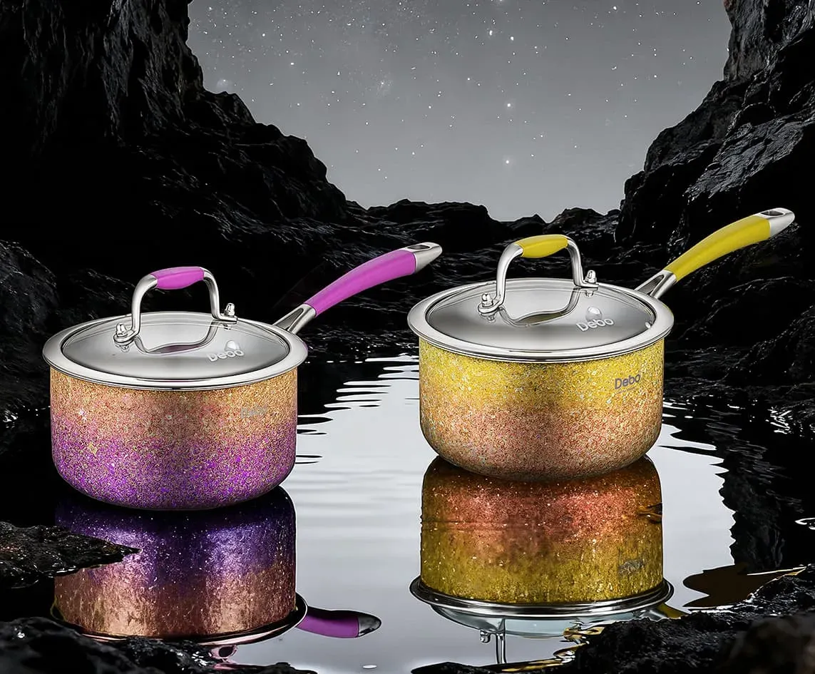 Diana Pure Titanium Milk Pan in use