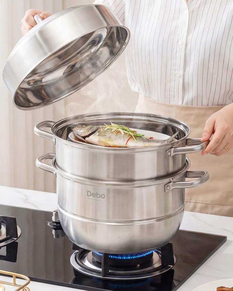 Stainless-steel cookware and drinkware
